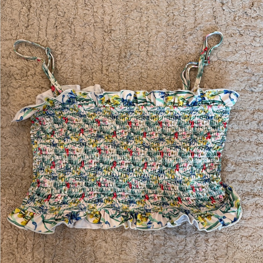 Kortni Jeane multicolor Smocked swim Top